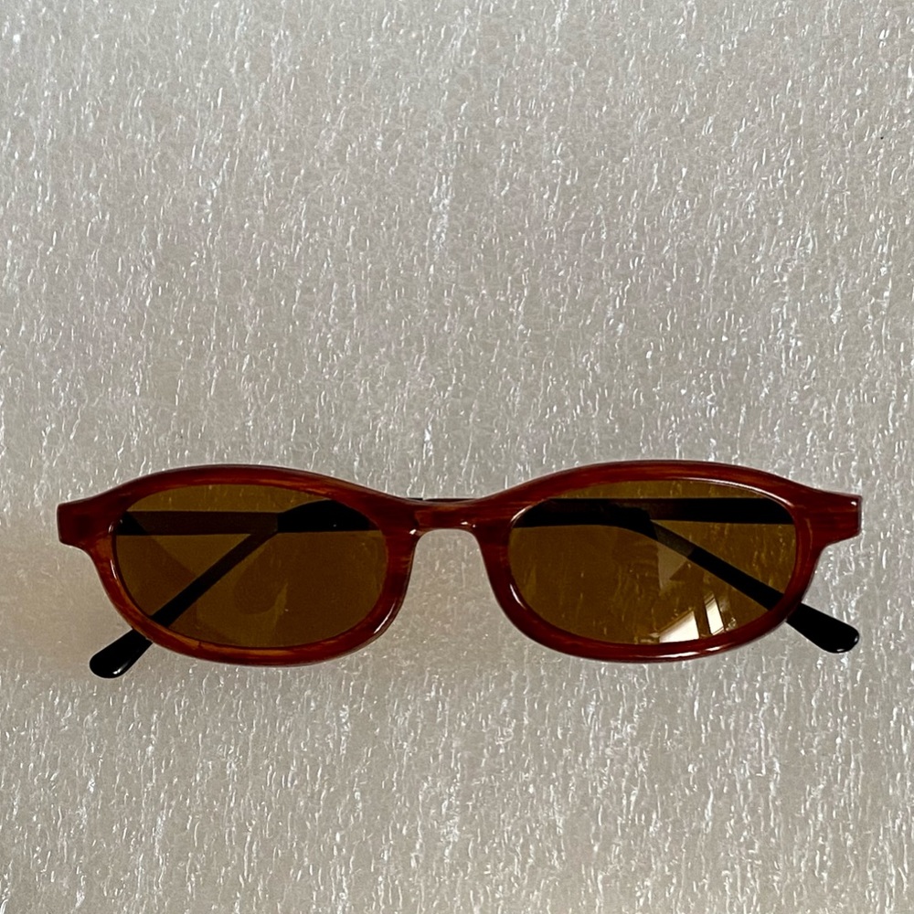 Vintage Solar X Wooden Look Frame Sunglasses Gem